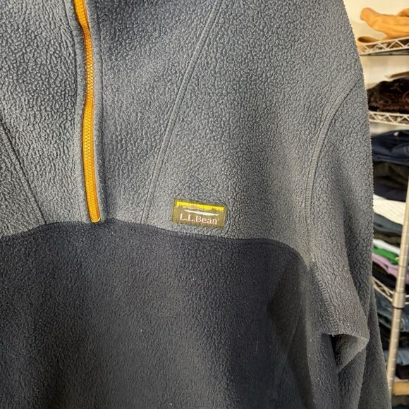 Vintage LL BEAN fleece 1/4 zip Men's Blue and Gray Sweater size large - Picture 3 of 5